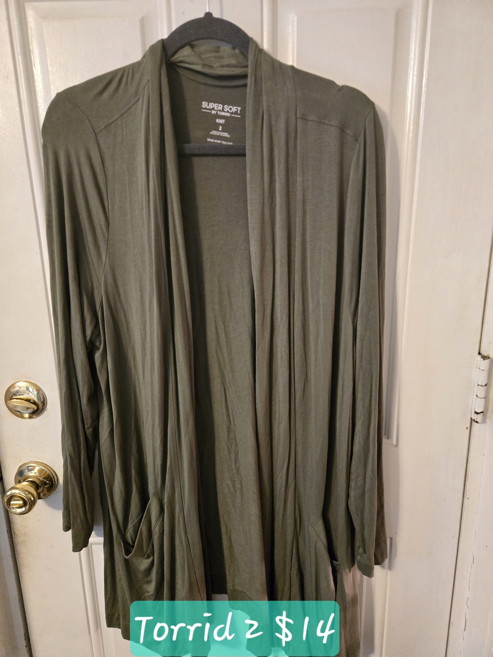 torrid Olive Green Open-Front Lightweight Cardigan
